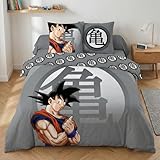 Aymax - Juego de cama doble Dragon Ball Z, funda nórdica reversible para 2 personas, 240 x 220 cm y 2 fundas de almohada de 65 x 65 cm, polialgodón