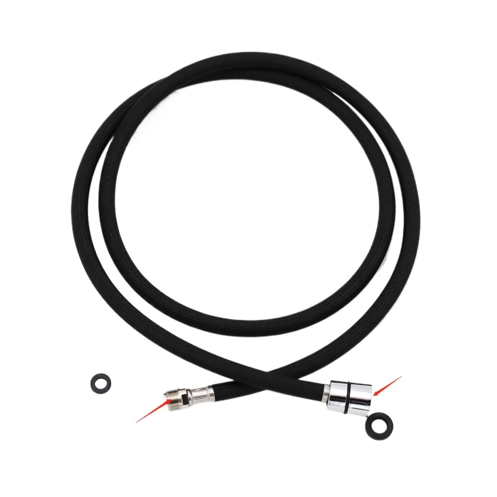 Faucet Pull Out Hose Kitchen Faucet Hose Replacement Pull Out Nylon Braided Flexible Plumbing G1/2 M15*1 Spinning Tube Accessory(Black,150cm)