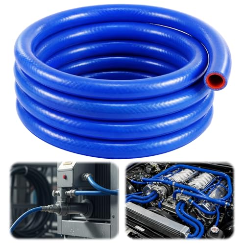 Outus 1 ID Silicone Heater Hose 10ft Roll Coolant Radiator Straight 85 Psi Pressure Reinforced High Temperature for Water/gas Transportation for Vehicle Cooling Systems(Blue)