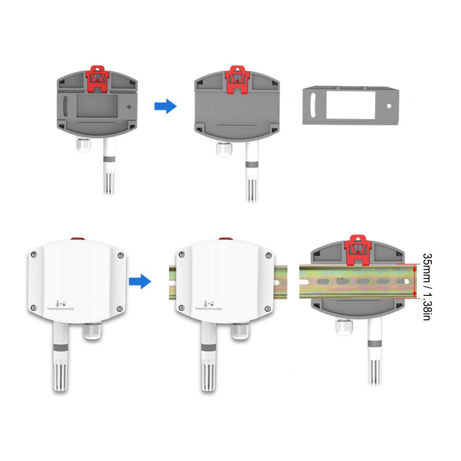 ciciglow Trasmettitore di umidità della Temperatura, Sensore del Misuratore del Trasmettitore di umidità Montato a Parete Ad Alta Precisione Sensore di Temperatura Analogico da 0 a 10 V