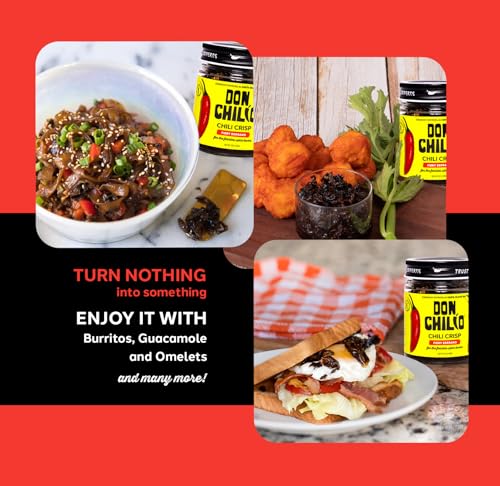 Image of Don Chilio Medium Heat Serrano Mexican Chile Crisp, 5 oz, 3 Pack - Crunchy Sliced Serrano Fried Chili Peppers in Hot Seasoned 100% Olive Oil - Keto-Friendly, Vegan, Gluten Free