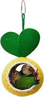 Casinha de pássaros, ninho de coco, gaiola de pássaros de coco natural, ninho de pássaro para papagaio, hamster, esquilo, rato, periquitos, tentilhões