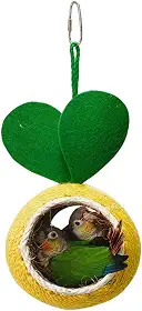 Casinha de pássaros, ninho de coco, gaiola de pássaros de coco natural, ninho de pássaro para papagaio, hamster, esquilo, rato, periquitos, tentilhões