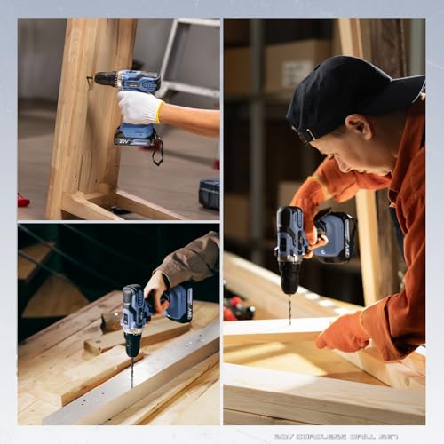 C P CHANTPOWER Cordless Power Drill, 20V Electric Drill Driver Set with Battery and Charger, 2 Variable Speed, 10mm Keyless Chuck, 19 Position and 22pcs Bits 5 C P CHANTPOWER Cordless Power Drill, 20V Electric Drill Driver Set with Battery and Charger, 2 Variable Speed, 10mm Keyless Chuck, 19 Position and 22pcs Bits - Image 5