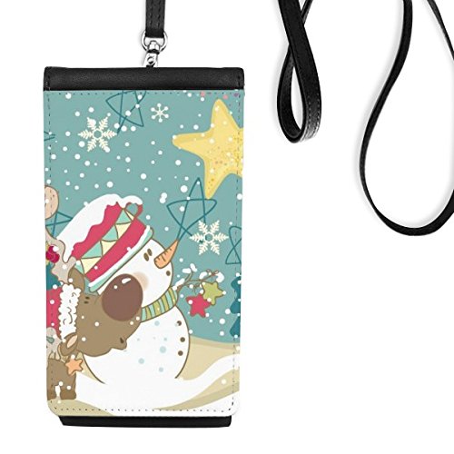 Mini sac à main suspendu téléphone en cuir PU avec motif chien et neige festival