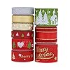 9 Rollen Kerst Linten Bedrukt Grosgrain Lint, Satijnen Lint Xmas Lint Set voor Kerst Inpakken, Ambachten Decoratie