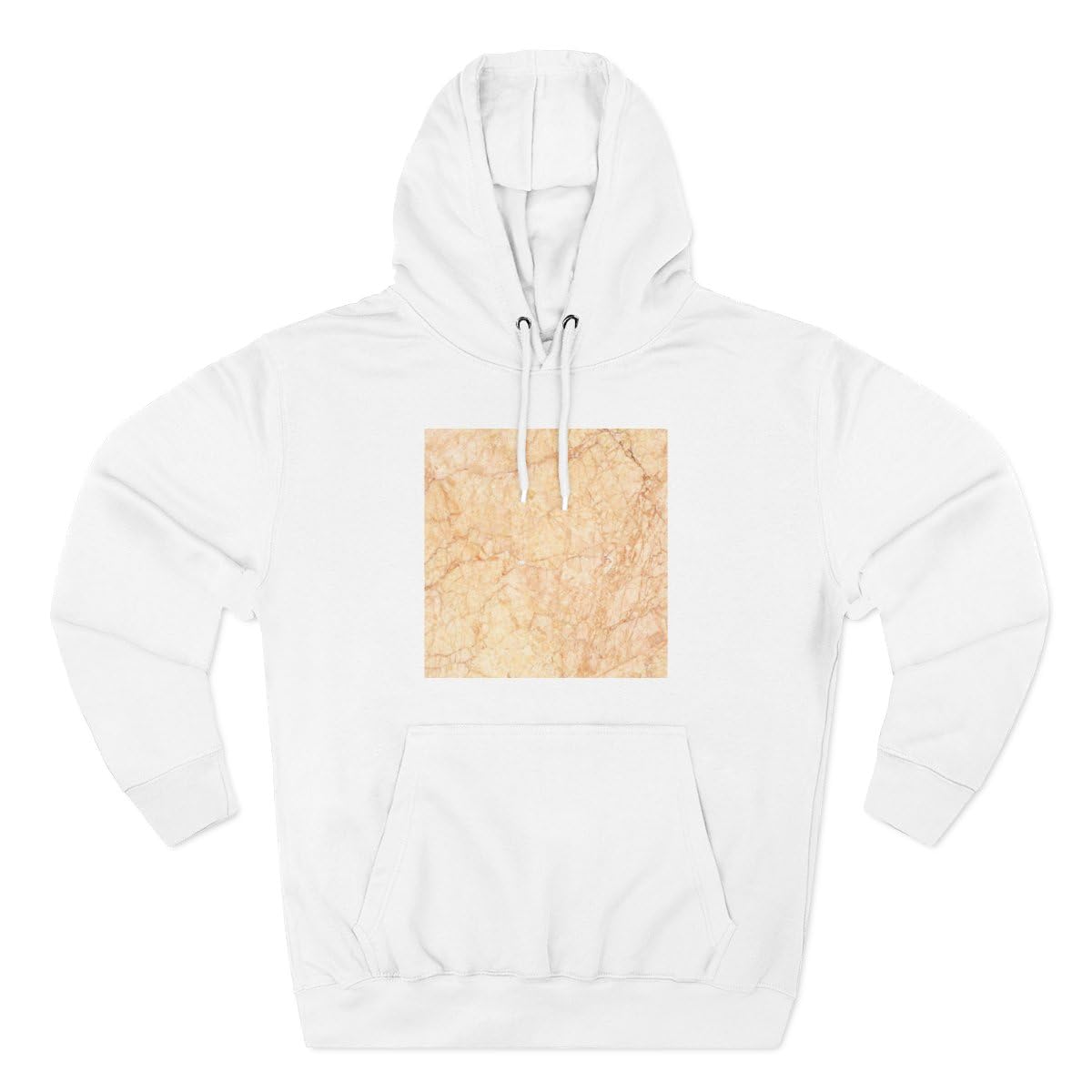 Crema valencia marble print Three-Panel Fleece Hoodie White/XL