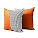 JSL HOME Poszewki na poduszki skóra z mikrofibry PU 45 x 45 cm 2 szt. neutralna kwadratowa przytulna poszewka na poduszkę z niewidocznym zamkiem miękka dekoracja do domu pomarańczowy i tradycyjny wzór psi 17,7 cala