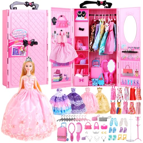 UCanaan Bambole Armadio Guardaroba Per Vestiti Per Bambole Ragazza 11,5