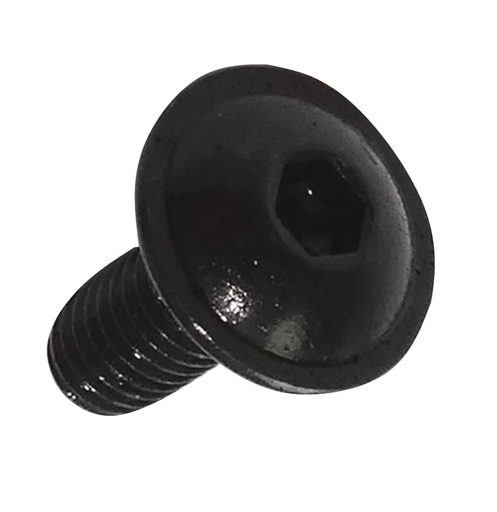 50 Bulloni Con Flangia M4x10 Mm - Acciaio Annerito, Testa Bombata, Esagono Incassato 2,5 Mm