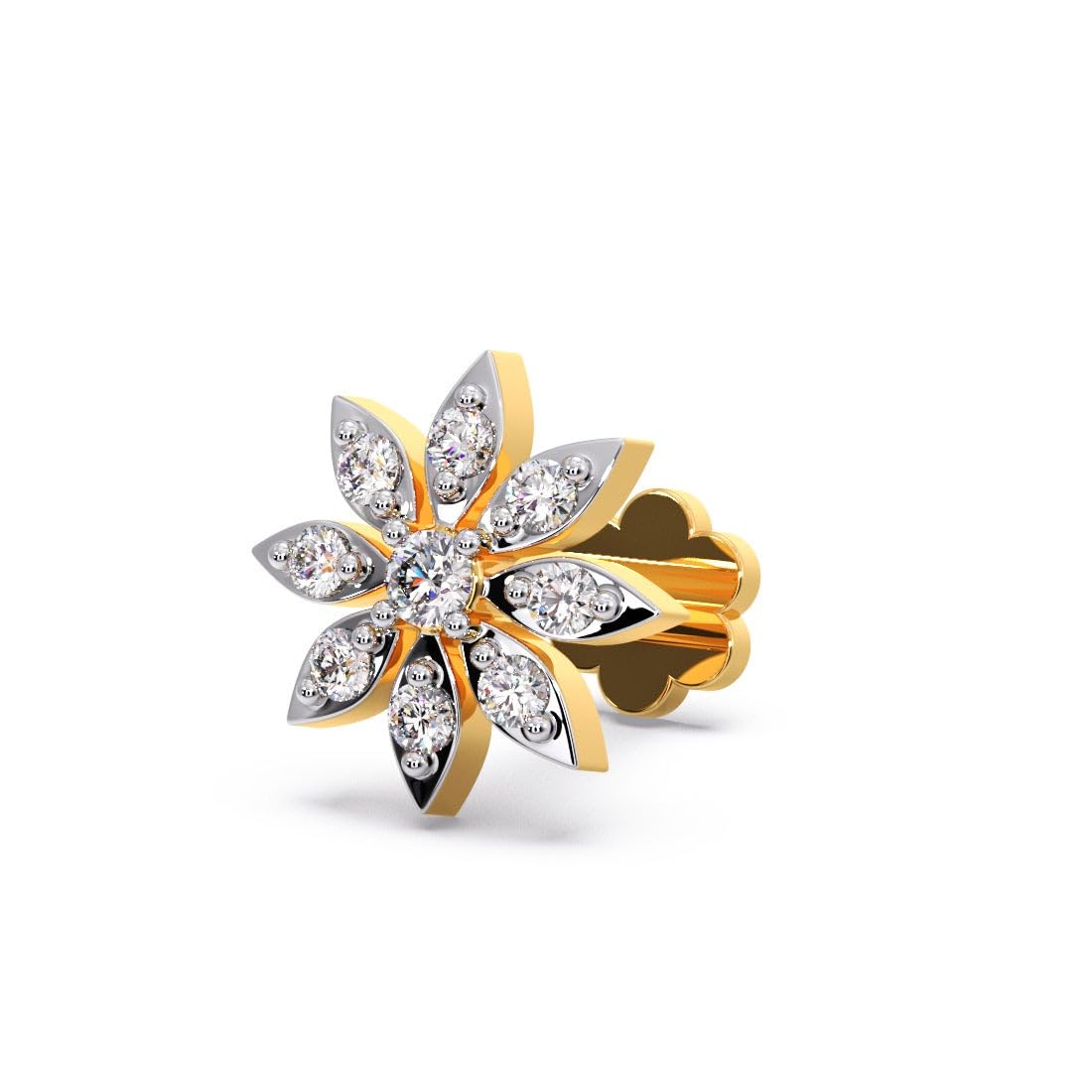 CANDERE - A KALYAN JEWELLERS COMPANY Yellow Gold 18K (750) BIS Hallmark Flower Shaped SI IJ Diamond Nosepin for Women (B01D4E0MEC) Amazon Price History, Amazon Price Tracker