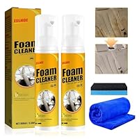 2Pcs Foam Cleaner mit Schwamm und Handtuch(200ml),Auto Innenraum, Cockpitpflege, Innenraumreiniger,for Interior Speziell FüR Hygienische Sauberkeit Im Auto Und Haushalt