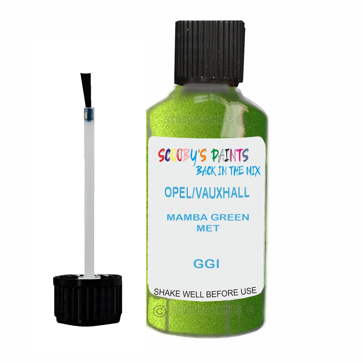 Scoobys Paints Back In The Mix Mamba Green Met Touch Up Paint For Vauxhall Ggi Metallic