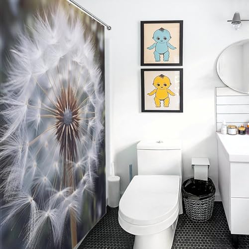 Rideau de douche dandelion en polyester lavable 92x183cm avec ses 12 crochets - 3