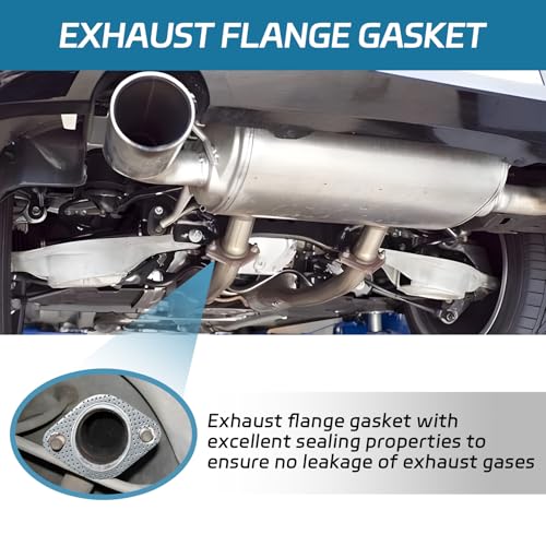 Image of 2PCS Car Exhaust Gasket, 2-Bolt 2.5 inch Exhaust Pipe Flange Gasket, Ultra Seal Standard Exhaust Gasket, High Temp Exhaust Manifold Gasket Replacement Used for Exhaust Turbo (2.5 in)