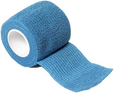 Self-Adherent Stretch Cohesive Athletic Tape Wrap Bandage 2 inches by 6 yards (Pack of 12) by Aguaton (Light Blue)