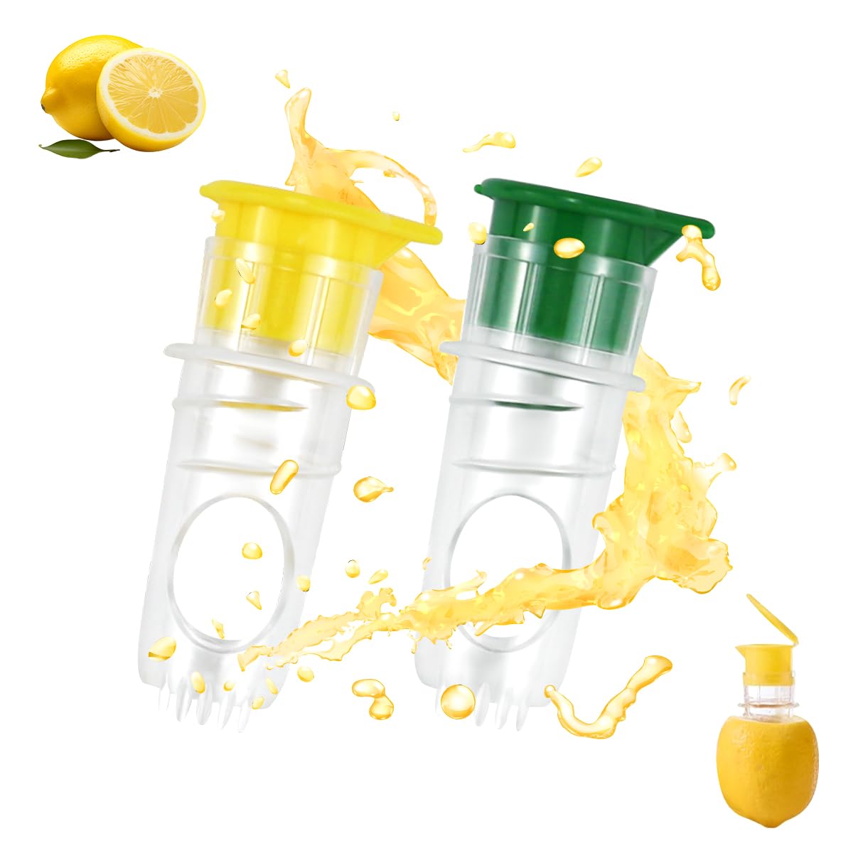 Doksvp 2 Stück Zitronen- und Zitruspressen Set, Zitronensaft Ausgießer, Entsafter, für Orangen, Zitronen, Limetten