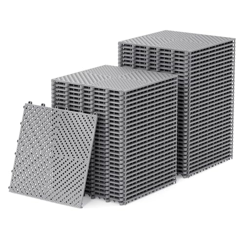 Jocoevol 60-Pcs Interlocking Tile, Indoor/Outdoor Drainage Interlocking Floor Tiles 11.8"