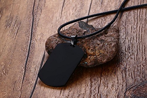Men's Stainless Steel Medical Alert XARELTO Dog Tag Pendant Necklace Black - Thumbnail 4
