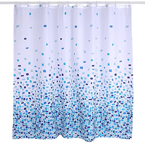 VIROSA Mosaic Blue Shower Curtain for Bathroom Anti Mould Mildew Resistant, W 70.9" x L 70.9" (1 Panels) - Image 2
