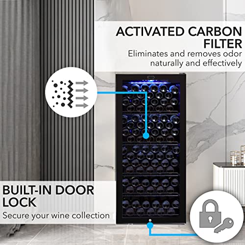 Image of Whynter FWC-1201BA 124 Bottle Freestanding Wine Refrigerator, Black