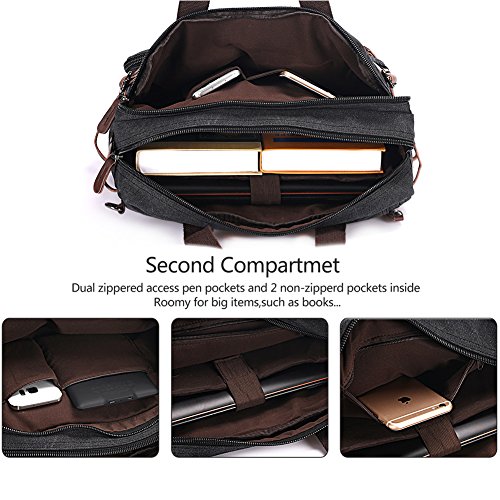 Briefcase for 15.6 Inch Laptop convertible Backpack,Messenger bag Bookbag for College Men - Image 3