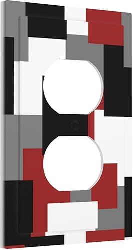 Miniatura 116 de Placa Decorativa de Pared Beige Boho de Mediados de Siglo Sol Abstracto 1-Gang Retro Años 70 Arte Geométrico Moderno con Arco Eléctrico Interruptor