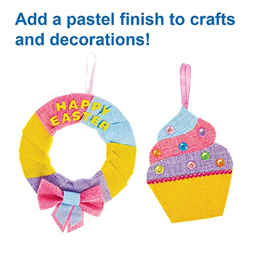 Baker Ross FX492 Pastel Burlap Ribbon - Pack of 4, Craft Ribbon for Arts and Crafts, Blue, Pink, Yellow, Lilac - Image 4