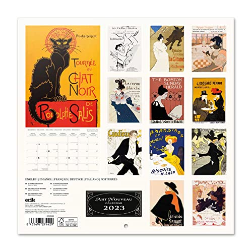 Grupo Erik Art Nouveau Wall Calendar 2023 12' X 12' FSC, 30 x 30 cm - Image 2