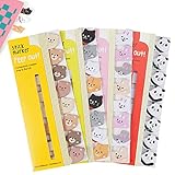 640 Stück Haftnotizen Tier Sticky Notes Kawaii Klebezettel Klein Tierform Page Marker Niedlich Notizzettel Klebend Bunt für Schule Büro Seitenmarkierung Lesen Schüler-Katze Bär Hase Panda