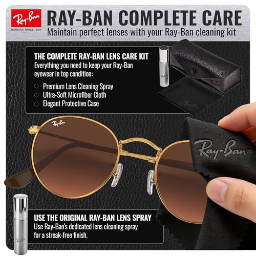 Image of Ray-Ban RB3447 ROUND METAL Round Shaped Sunglasses for Men with Official RAYBAN Eyewear Kit