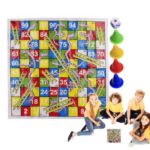 Snakes and Ladders Board Game - Mini Snakes and Ladders Board Game Set Chess Fun Toy for Family Adults Kids Enjoy Exciting Moments During Trips