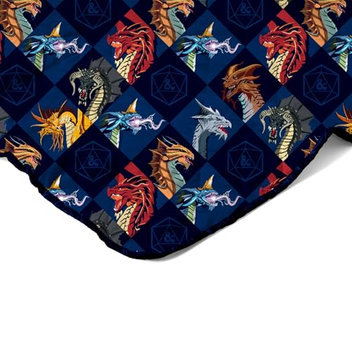 Image of Northwest Dungeons & Dragons Dragons & Dice Quilted Blanket, Comfy Throw, Soft Lightweight Bedding for Bed, or Couch, 60 x 80 inches