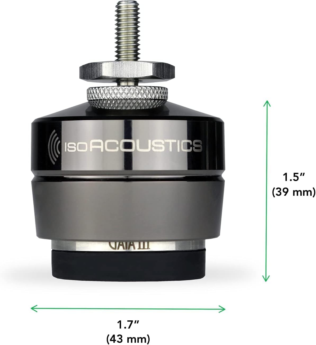 IsoAcoustics Gaia Series Isolation Feet for Speakers & Subwoofers (Gaia III, 70 lb max) – Set of 4