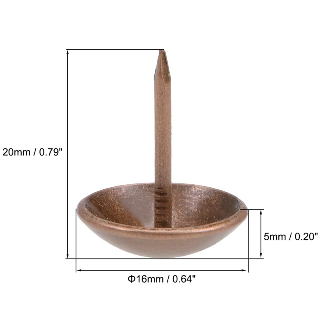 TA-VIGOR Upholstery Tacks Pins 16mm Dia 20mm Antique Decorative Thumb Tacks for Furniture Carpet Nails Upholstery Nails for Wood Sofa - Image 2