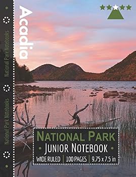 Paperback Acadia National Park Junior Notebook: Wide Ruled Adventure Notebook for Kids and Junior Rangers Book