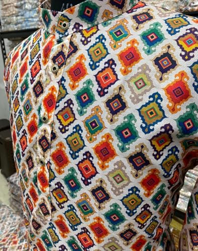 Image of FOXDX Men's Traditional Cotton Floral Printed Only Kurta
