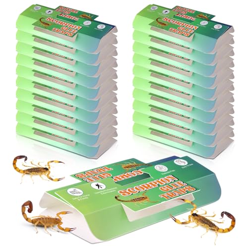 20 Pack Scorpion Glue Traps Non Toxic Scorpion Killer for Home Indoor Extra Sticky Glue Traps for Roaches Bugs & Insects Pet and Children Safe Ready to Use Ideal for Basement Bathrooms Garage