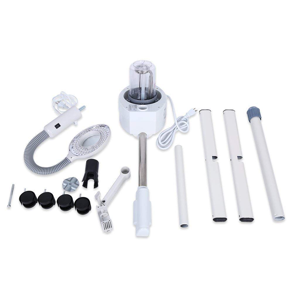 Sauna facciale 2 in 1, con lampada a LED da terra e lente di ingrandimento 5x, multifunzione, professionale, per spa, ideale per la cura della pelle del viso