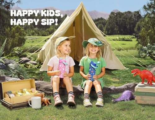 12 oz Kids Leakproof Water Bottle: 2-in-1 Straw Spout Lid, BPA-Free, Easy Carry, Keep Cold 24H, Cupholder Friendly, Stainless Steel Cup for Summer Camp, Playground, Trip, Birthday Gift (Dark Knight) - image 2