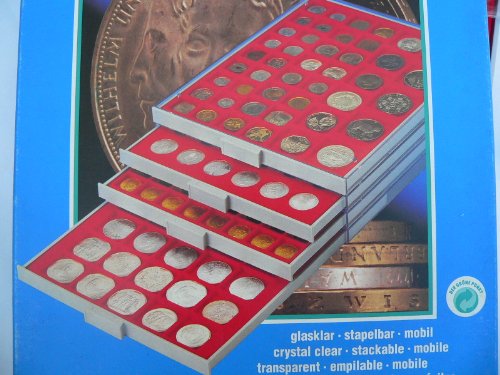 Bandeja de monedas LINDNER de 80 compartimentos redondos 23,5 mm 3