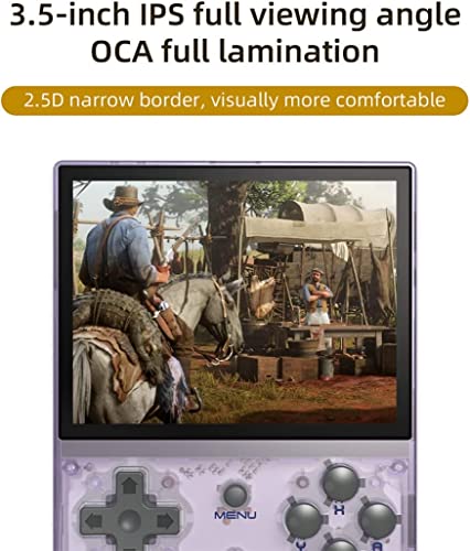 RG35XX Handheld Game Console with 5000 Games, 3.5inch IPS OCA Screen Linux System Chip Cortex-A9 Portable Handheld Nostalgic Arcade Retro Game Machine, 64g, 2100mAh (RG35XX Purple) - Image 3