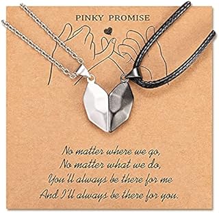 POWWA Couples Necklaces Matching Relationship Friendship Jewellery Set Gift for Boyfriend Girlfriend Him Her Best Friend