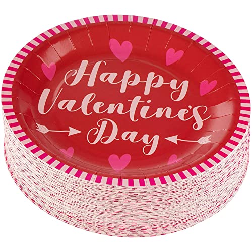 Juvale Happy Valentine's Disposable Paper Plates For Party Decor (9 In, 80 Pack) #TOP4