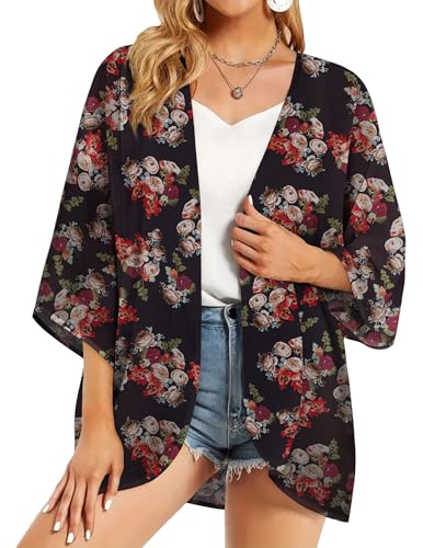 Image of BB&KK Women's Floral Kimono Summer Short Cover Ups Tops