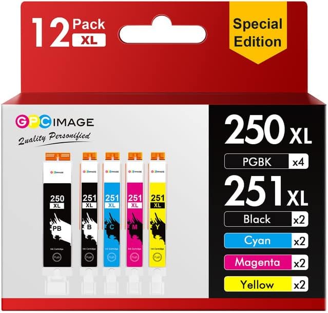 GPC Image Compatible Ink Cartridge Replacement for Canon 250 251 PGI-250XL CLI 251XL to use with MX922 MX920 Pixma MG7520 IP8720 MG5520 IX6820 Printer (4 PGBK,2 Black,2 Cyan,2 Magenta,2 Yellow)