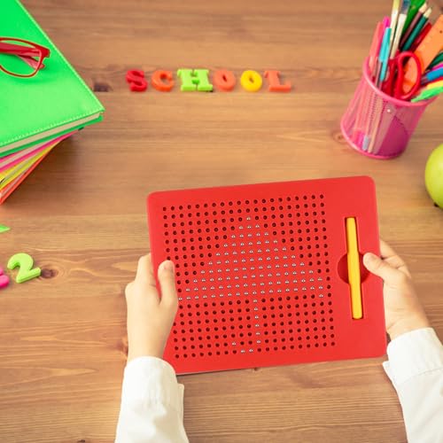 SULOLI Magnetische Zeichentafel,Zaubertafel,Pädagogisches Zeichentablett,Magnet Spiel mit Kugeln und magnetischem Stift für Kinder Schul Familie