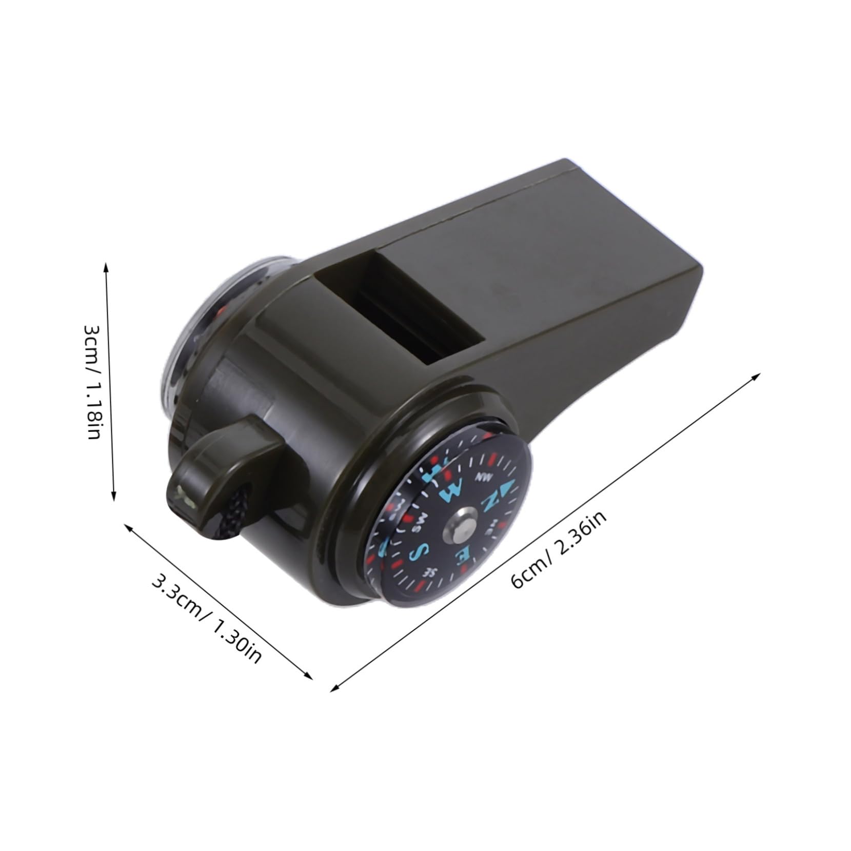 TOPPERFUN Hiking Safety Whistle Lifeguard Tool Compact Compass Portable Thermometer Survival Accessory