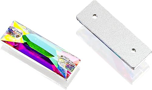 Miniatura 10 de DONGZHOU Dysmorphism Crystal AB - Piedras de imitación para coser con parte trasera plana con agujeros, piedras de coser cuentas para manualidades,