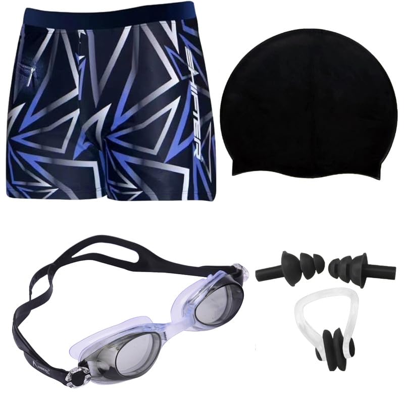 LEBAMI Swimming Kit for Boys | Swim Trunks, Goggles, Swim Cap, Nose Clip, Ear Plugs | Accessories for Swimming, Water Sports-image-13